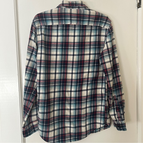 Sonoma Casual Button Down Shirt Red White and Blue Flannel Plaid Men size Small - Picture 4 of 14